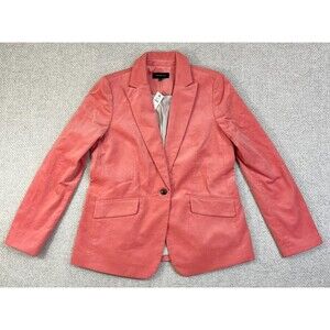 NEW Talbots Blazer Jacket Women's 8 Velour Velvet Pink Pockets Coat Business